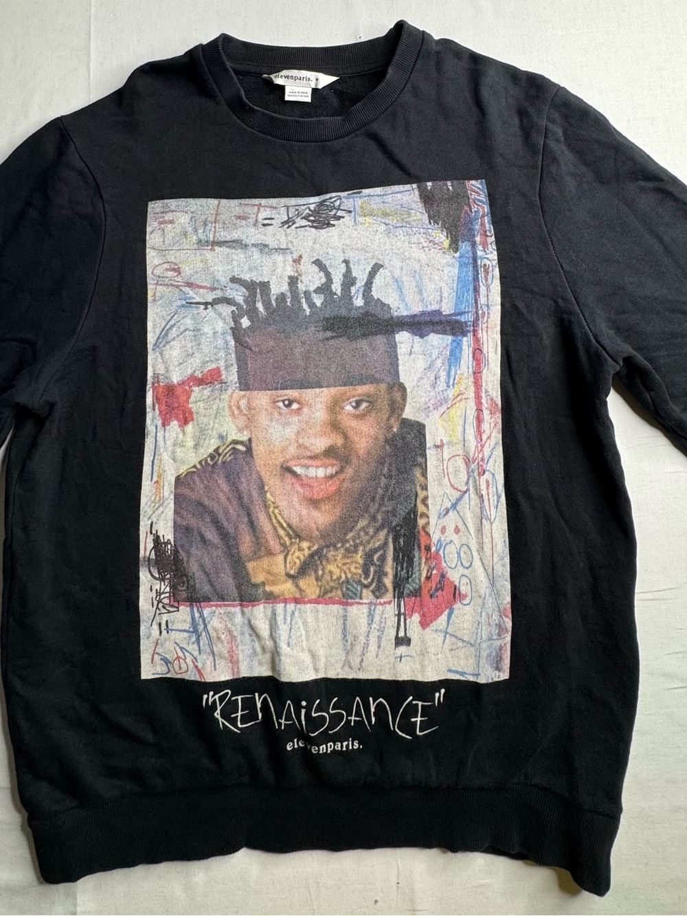 Eleven Paris Black Graphic 'Renaissance' Crewneck Sweatshirt